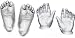BabyRice Baby Casting Kit / 11.5x8.5" Brushed Pewter Frame / Black 3 Hole Mount / Black Backing / Silver Paint