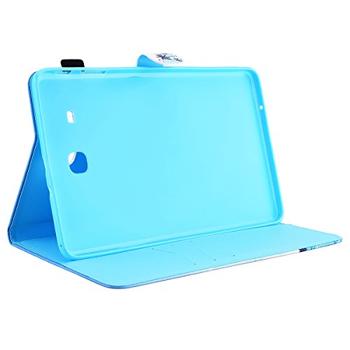 HB-Int 3 in 1 Standfunktion Hülle für Samsung Galaxy Tab E SM-T560 9.6″ Flip PU Leder Schutzhülle Blau Meer Wallet Case Brieftasche Kartenfächer Ledertasche Magnetverschluss Schale Beschützer Haut Lederhülle Book Style Holder New York City Etui Protective Cover Dünn Slim Cover Bumper Zubehör mit Stylus Pen + Staub Steckere - 5