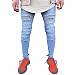 Produktbild Herren Jeans Hose Slim Fit, Dasongff Herren Zerrissen Jeans Stretchy Skinny Biker Jeans Destroyed Löchern Denim Hosen Jeanshose Slim Fit (32, Blau)