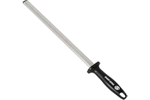 NC Fusil à Aiguiser Diamant Grain 30 cm, Acier d'affûtage Professionnel Pour Chef Maître, Idéal Pour Couteau de Cuisine, Boucheries Et Japonais, Chasseur ou Bâton, Noir Ii