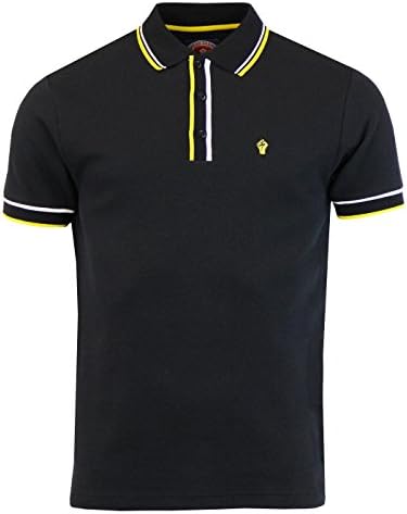 Wigan Casino Mens Retro Mod Twin Tipped Waffle Knit Polo Shirt - WC2118 Black (XL)