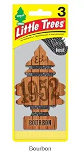 LITTLE TREES Car Air Freshener | Hanging Paper Tree for Home or Car | Bourbon | 3 Pack