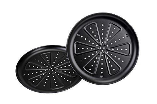 GRÄWE Pizzablech Backblech 2er Set gelocht Ø 28 cm (innen 27 cm)