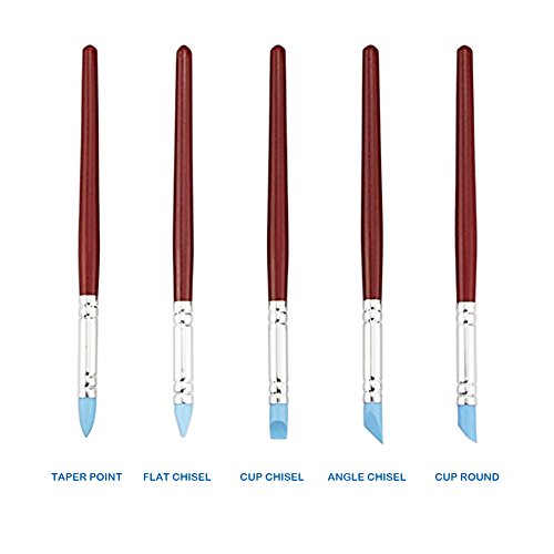 Meta-U 5pcs Gummi-Pinsel Clay Shaper Modellier Werkzeug Pinsel - 2