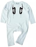 Dirty Fingers, Headphones, Baby Romper Suit 3-6m, White