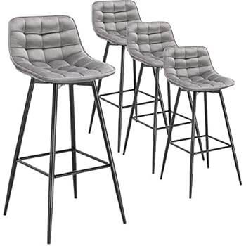 WOLTU Bar Stools Set Of 2 PCS Soft Linen Seat Bar Chairs Breakfast