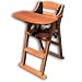 Safetots Folding Wooden Putaway High Chair, Dark Wood