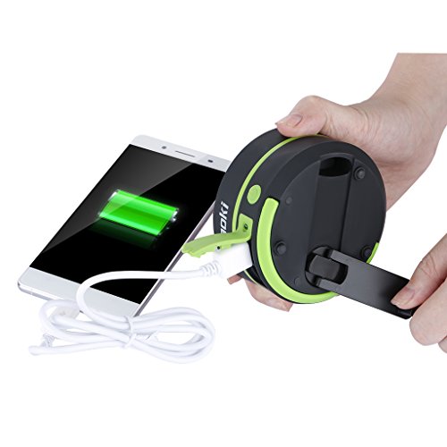 Suaoki LED Laterne Taschenlampe, LED Faltbare Camping Lampe Leuchte mit Handkurbel Wiederaufladbare System und Haken zum Hängen, eignet für Camping, Outdoor, Wandern, Angeln, Abenteuer, Campinglampe, Ausfälle [Energieklasse A+] - 4