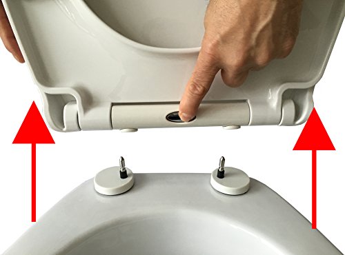 WC Sitz Klobrille mit Absenkautomatik und auf Knopfdruck abnehmbar zur Reinigung - 4