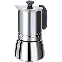 ROSSETTO Cafetière Italienne en INOX avec Poignée Grise 4 Tasses