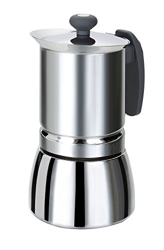 ROSSETTO Cafetière Italienne en INOX avec Poignée Grise 4 Tasses