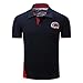 Produktbild T Shirt Herren, HUIHUI Coole O-Ausschnitt Kurzarm Sweatshirt Slim Fit Basic UV Polo-Shirt Mode Sport Oberteile Oversize Bench Tops Spleißen Casual Sommer Freizeit Hemd Poloshirt (XXXL, Dunkelblau)
