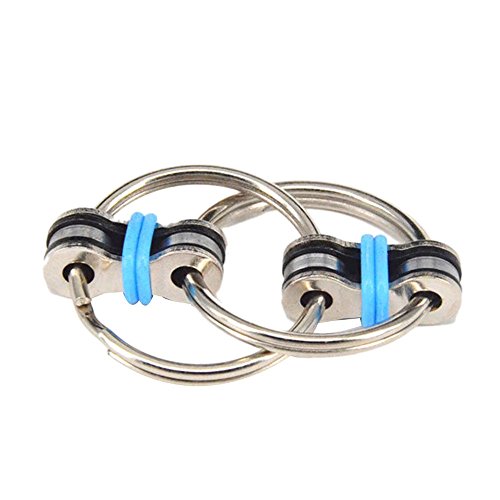 Rcool Creative Finger Toy Stress Fidget Reliever Hand Spinner Key Ring Sensory Chain Toy Decompression Toy (Blue) Rcool Creative Finger Toy Stress Fidget Reliever Hand Spinner Key Ring Sensory Chain Toy Decompression Toy (Blue)