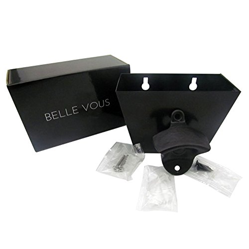 Wand Flaschenoffner mit Wandhalterung Flasche Cap Catcher durch Belle Vous – Wand Bieroffner und Soda Offner – Bierflaschenoffner – Montierte Schrauben und Wandstecker – Bar Offner - 4