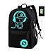 Produktbild Watkings Fashion Rucksack, leuchtende Rucksack, für Jungen und Mädchen, Schultasche, Cartoon, Büchertasche, Laptop, nachtleuchtender Rucksack, USB-Ladeanschluss, USB G, M