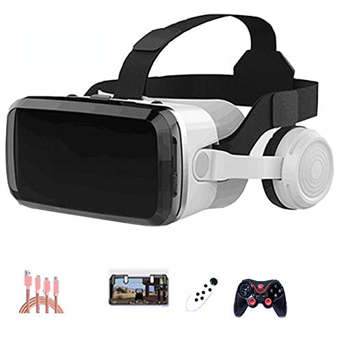 AYI 3D VR glasses, Head-mounted Virtual reality glasses, Suitable for 3.5-6.0 inches iPhone/Android Mobile phone,black+white,Package4