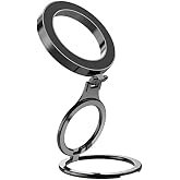 Coofbe Height Adjustable Foldable Magsafe Compatible Magnetic Dual Ring Phone Stand Ring Phone Holder