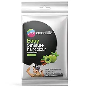 Godrej Expert Easy 5 Minute Hair Colour Sachet, Natural Black, 20 ml