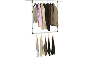 JOCCA - Dodatkowy drążek do zawieszania/dodatkowy drążek do szafy/regulowany wieszak na ubrania/obciążenie do 10 kg/łatwy montaż