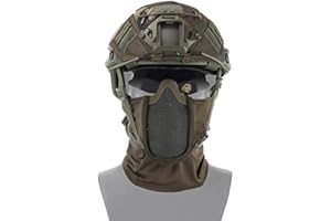 NC Set casco protettivo tattico Airsoft Paintball, maschera a rete passamontagna con protezione integrale in stile ninja per giochi CS di caccia selvaggia, ecc.