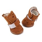 Scarpe-Calde-Passi-Del-Cane-Da-Compagnia-Accogliente-Boots-Vestiti-Abbigliamento-2-Tan