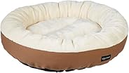 AmazonBasics Round Bolster Pet Dog Bed - 20 x 6 Inches, Brown