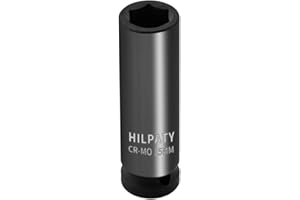 Hilpaty Sechskant Steckschlüsselein 15mm, 1/2 Zoll Vierkantantrieb Cr-Mo Schlagschraubereinsatz Radschrauben Nuss, 78mm Gesamtlänge
