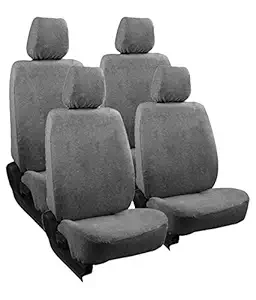 Pure Cotton Fabric Heavy Towel Cum Seat Covers for Nissan Micra (Gray)