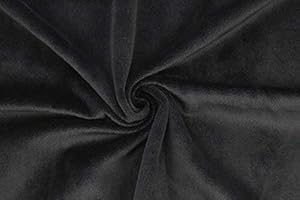 kullaloo Minkee (Tissu Peluche Microfibre) au Metre – 1,5 mm Supersoft Shorty – 0,5 m - Couleur Noir