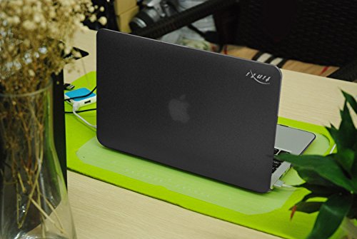 tinxi® Zweiteilige Matte Gummierte Harte Schutzhülle für Apple Macbook Pro Retina 13,3 Zoll (Modell A1425 A1502) Hülle Cover Schale Schutz Hülle Tasche Etui Case Shell Hard Plastik transparent mattiert Schwarz - 5