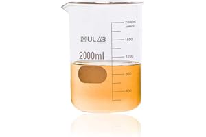 ULAB Scientific - Juego de vasos de cristal de forma baja Griffin 3.3 de borosilicato, graduación impresa