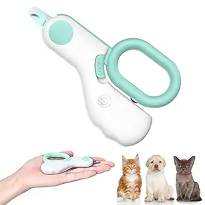 Qpets Safe Lock Pet Nail Cutter with LED for Cat Small Dog, Mini Compact Dog Cat Nail Cutter for Pets for Dog,Cat,Puppy,Kittens