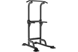 ‎SOGESHOME SogesHome Power Tower Klimmzugstange und Dip-Station, höhenverstellbar, Dip-Ständer, multifunktionales Krafttraining, Fitness, Workout-Station