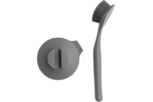 Brabantia Spülbürste, Kunststoff / Silikon, Dunkelgrau, 11.2 x 6.5 x 28.5 cm