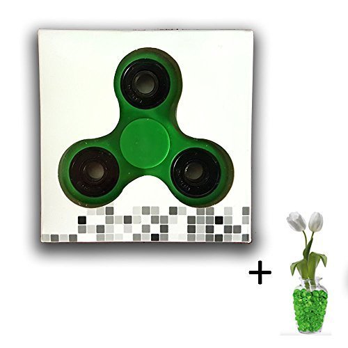 Ninja Tri Fidget Hand Spinner by Mooseys Ultra Fast Bearings Fumble Toy Spinner Perfect for ADHD, anxiety, autism and stress relief. Ceramic bearing spinner for office desk gadget. Great finger toy (Green)