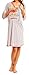 Happy Mama. Women's Maternity Nursing Nightdress Breastfeeding Nightshirt. 365p (Orange, 12)