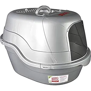 Nature's Miracle Oval Hooded Litter Box, Silver