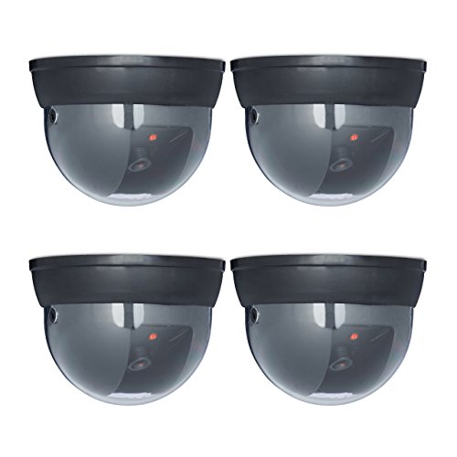 4 x Dummy Kamera im Sicherheits Set, Dome Kamera mit LED, verstellbarer Kamerawinkel, für außen und innen 4 x Dummy Kamera im Sicherheits Set, Dome Kamera mit LED, verstellbarer Kamerawinkel, für außen und innen