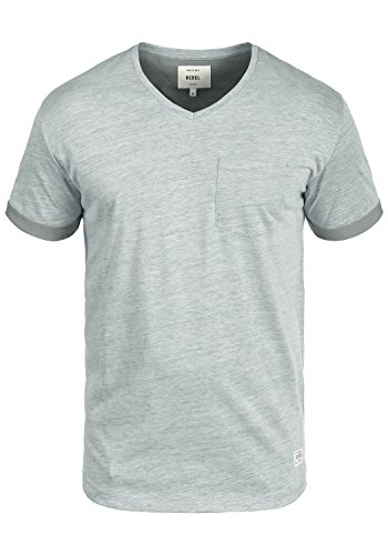 Redefined Rebel Moses T-Shirt À Manches Courtes Chemise pour Homme avec Encolure en V, Taille:M, Couleur:Antracit Grey