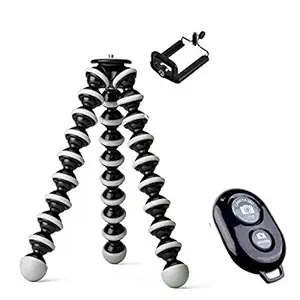 King shine Gorilla Tripod TIK tok Stand for Mobile Phone with Holder for Mobile, Flexible Gorilla Tripod Stand for DSLR & Action Cameras Free Remote