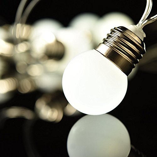 KEEDA LED Globe Lichterkette mit 20pcs Globe Birnen, 5M/16.4ft Beleuchtung Kugel,Innen und Außen Deko Glühbirne Lichterketten, Weihnachtsbeleuchtung,Außenbeleuchtung (Warmweiß) - 6