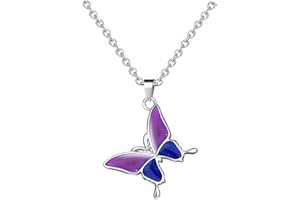 FURREN 1 Stück Farbwechsel Halskette Stimmungskette Mädchen Amulett zum öffnen Kinder Medaillon Herz Mood Necklace Heart Temperatur Halskette Damen Kette Edelstahl für Frauen Mädchen Kinder.