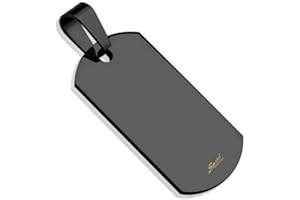 UrbanBijoux Pendentif Homme Femme Acier Couleur Noire Plaque Militaire et 1 Chaine