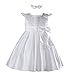 Cinda Satin Christening Party Dress+Headband White 9 - 12 Months