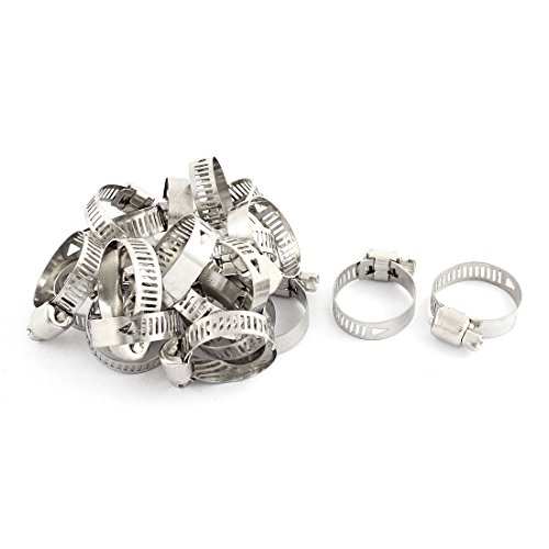 20Stk Einstellbare 16-25mm Bereich Edelstahl Draht Rohr Schlauchschelle Klemme