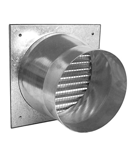 Aussenluftgitter ALGRES 150 Edelstahl 210 x 210 mit Stutzen für Rohr DIN Ø 150 mm - 2