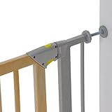 Hauck 597118 Türschutzgitter Deluxe Wood and Metal Safety Gate, silver/wood - 3
