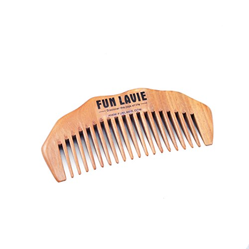 Hair Comb Wide Tooth Comb Natural Green Sandal Wood Comb Portable Pocket Comb by FUNLAVIE
