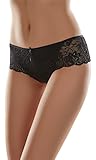 Sehr bequemer und eleganter Damenstring aus Baumwolle; Breite Spitzenseiten