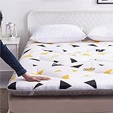 CVNJSKDKH De style japonais futon matelas, pliable Accueil étudiant Dortoir Tatami Sleeping Mat épais simple double enfant Tapis de sol (Color : D, Size : 90×200cm)